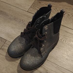 Justice Glittery Black  Boots